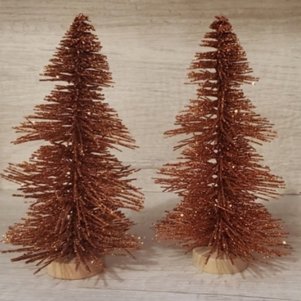 Copper Glitter Mini Christmas Tree 6"